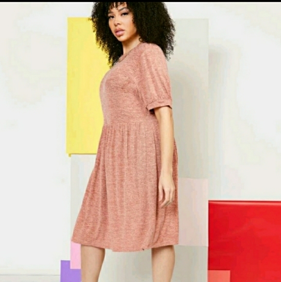 NEW Plus Knit Smock Dress - Picture 2 of 6